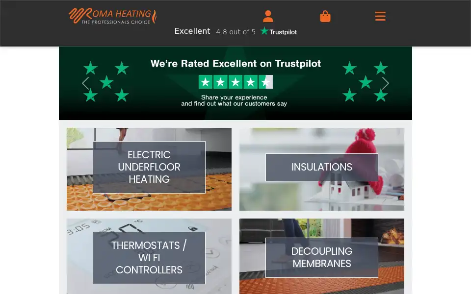Screenshot of romaheating.co.uk