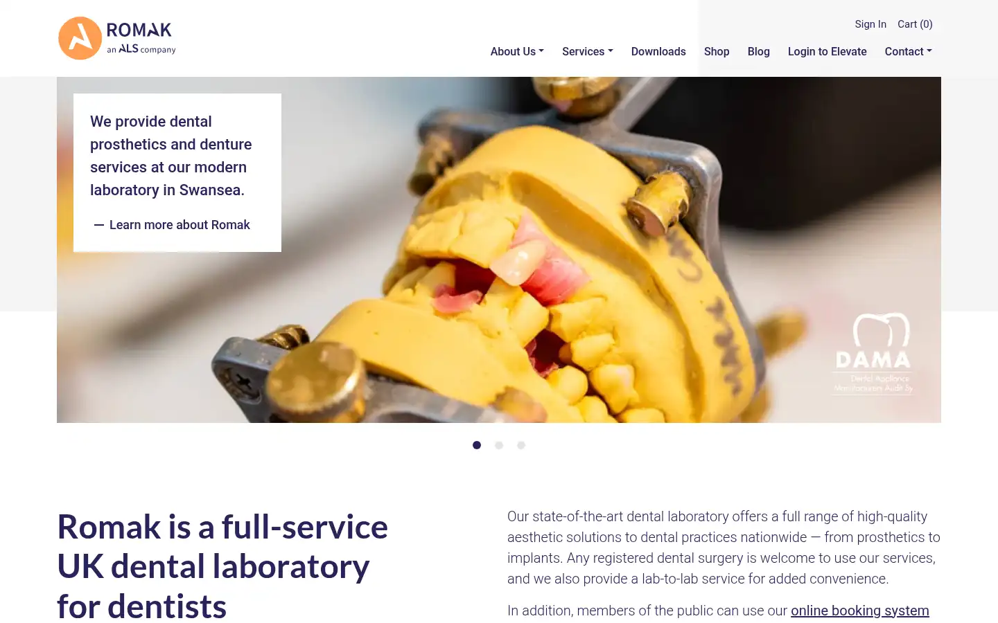 Screenshot of romak.co.uk