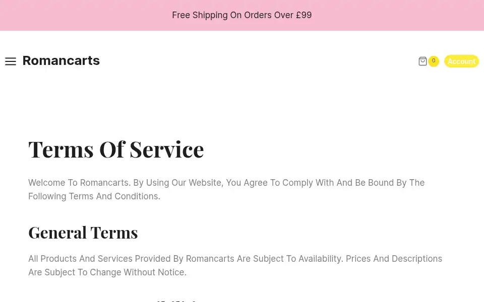 Screenshot of romancarts.co.uk