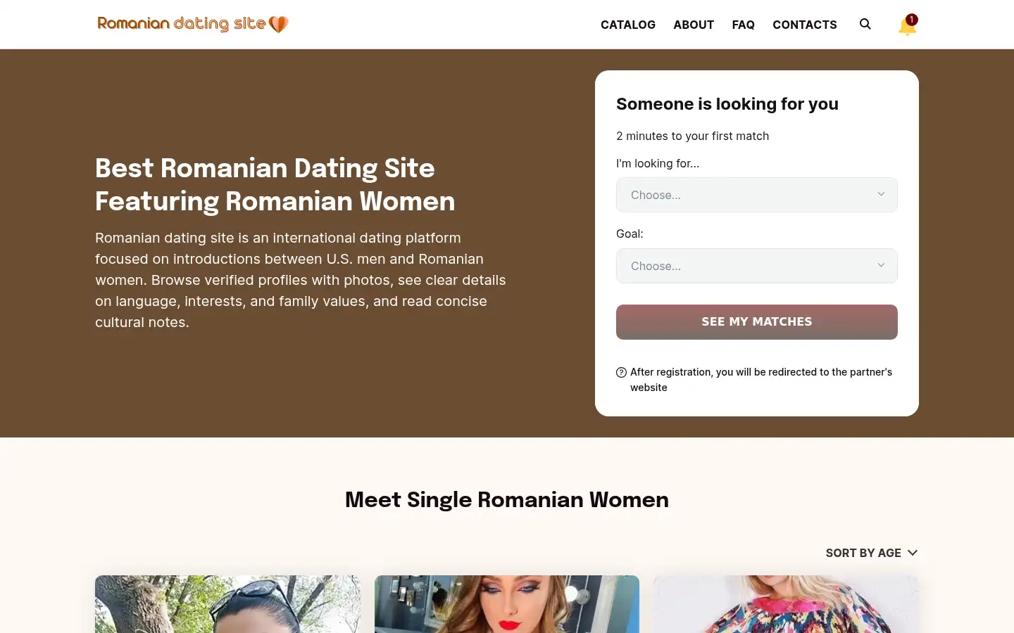 Screenshot of romanian-dating-site.com