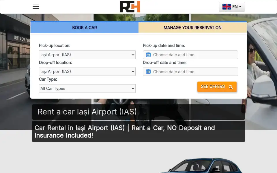 Screenshot of romaniancarhire.com