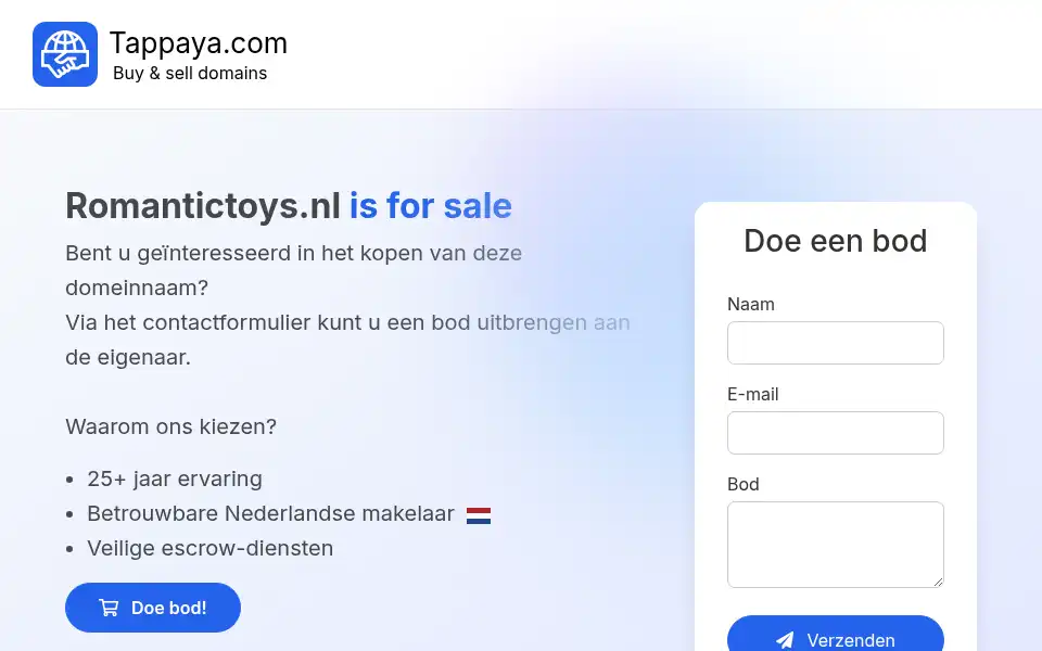 Screenshot of romantictoys.nl