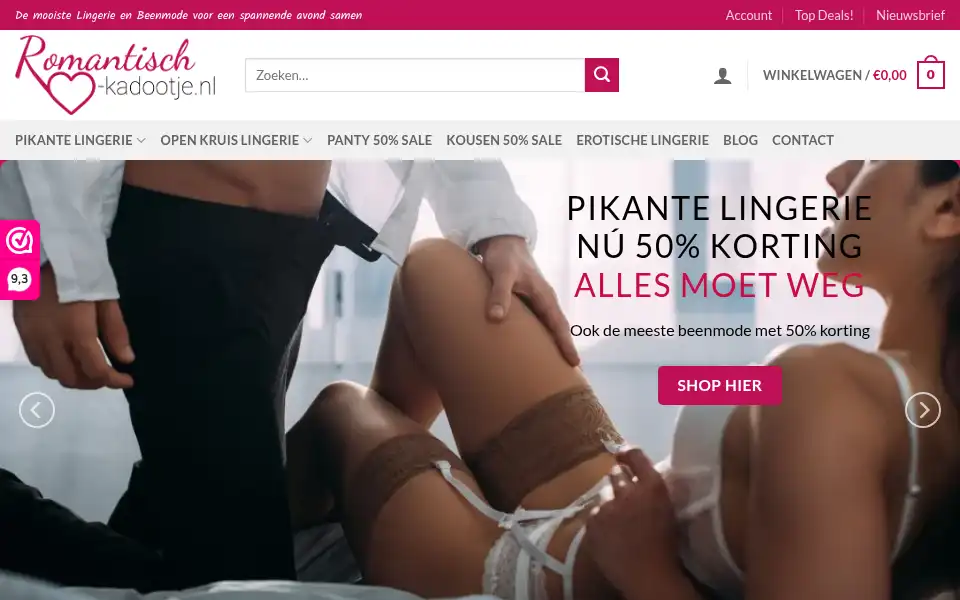 Screenshot of romantisch-kadootje.nl