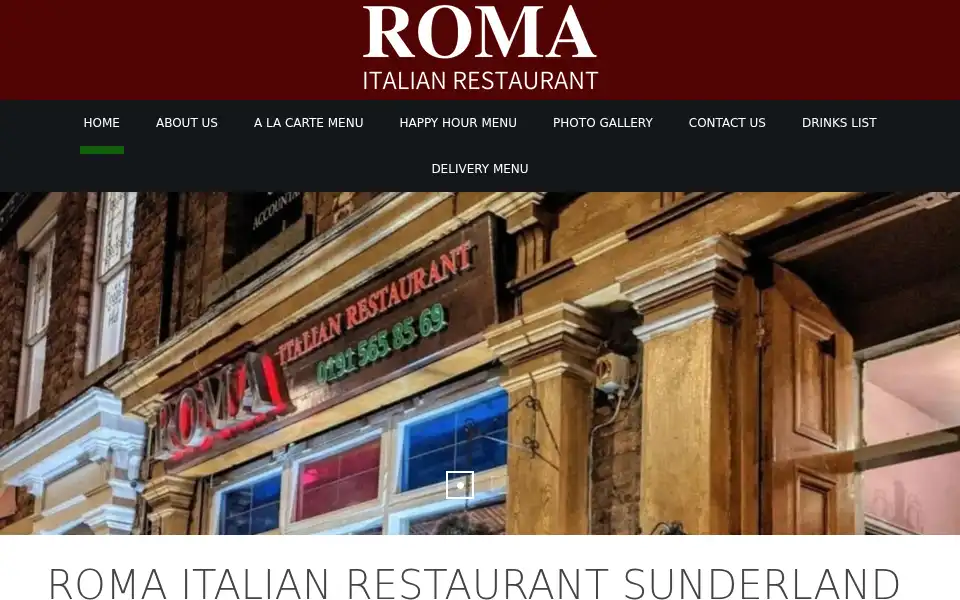 Screenshot of romarestaurants.co.uk