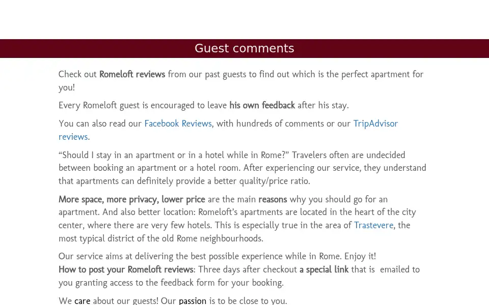 Screenshot of romeloft.com