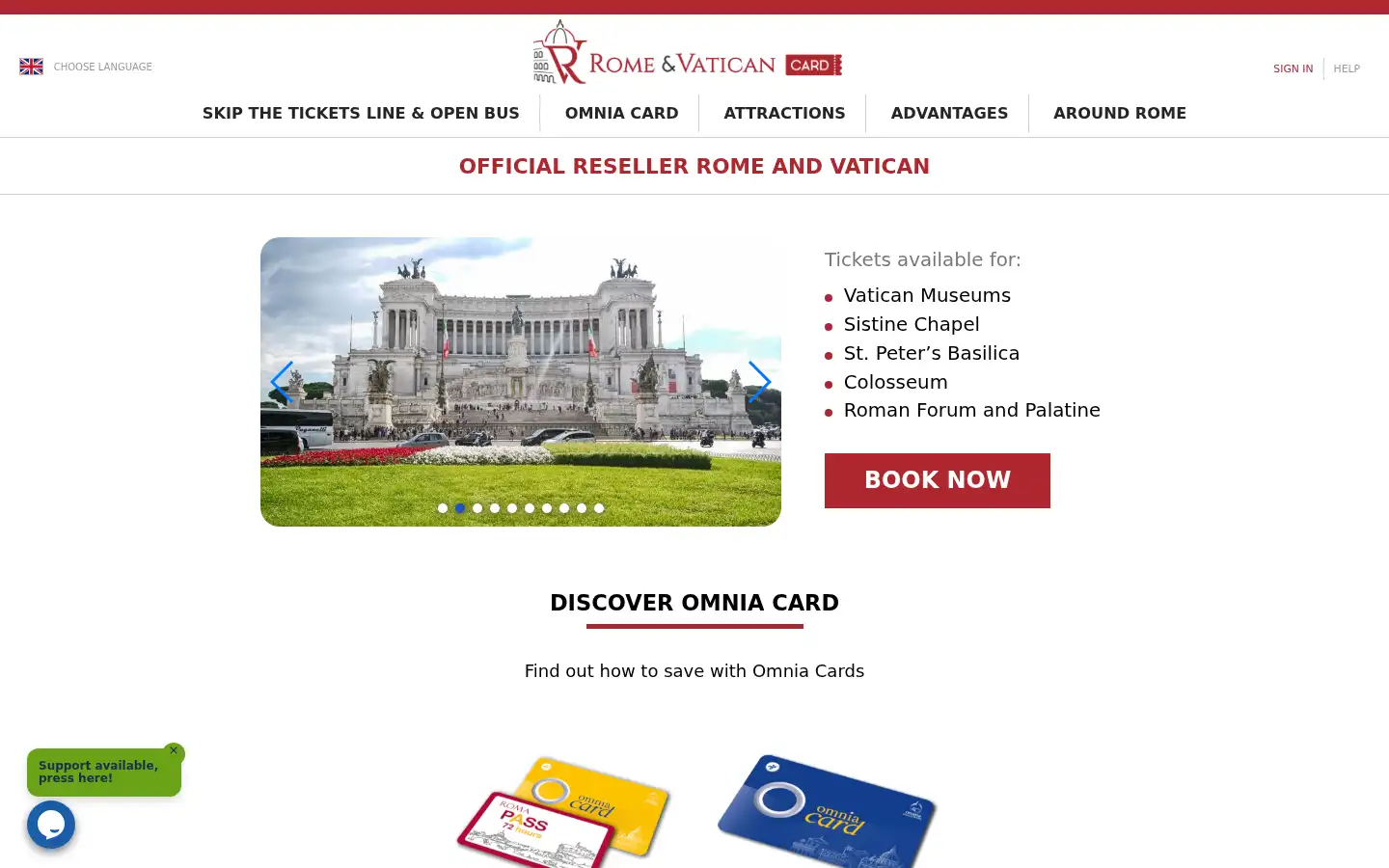 Screenshot of romevaticancard.com