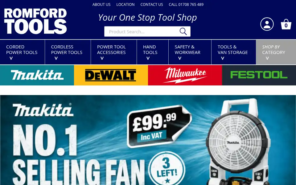 Screenshot of romfordtools.com