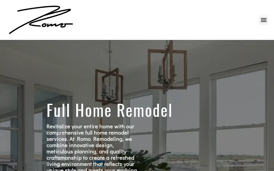 Screenshot of romoremodeling.com