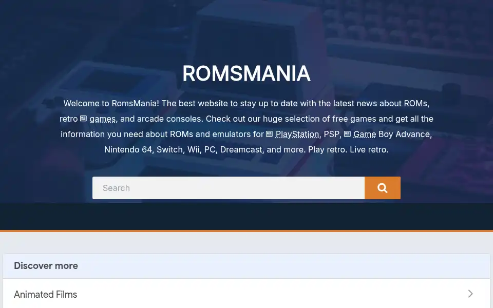 Screenshot of romsmania.games