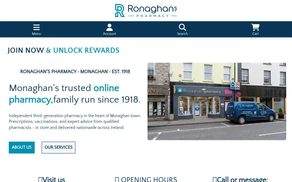 Screenshot of ronaghanspharmacy.ie