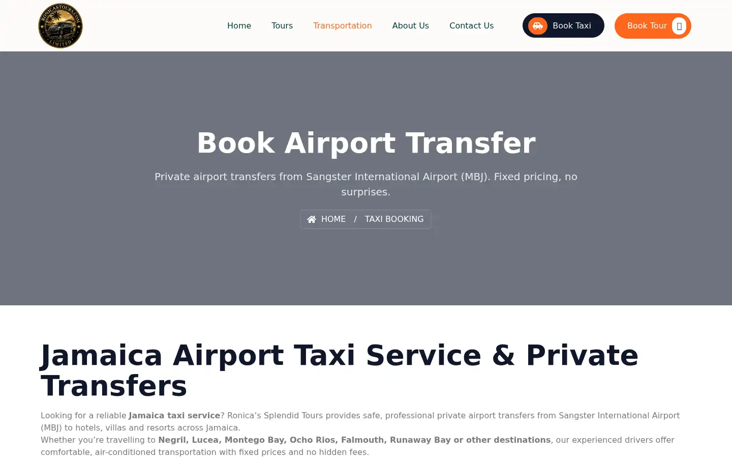 Screenshot of ronicastours.com