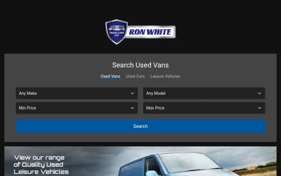 Screenshot of ronwhitetradecars.co.uk