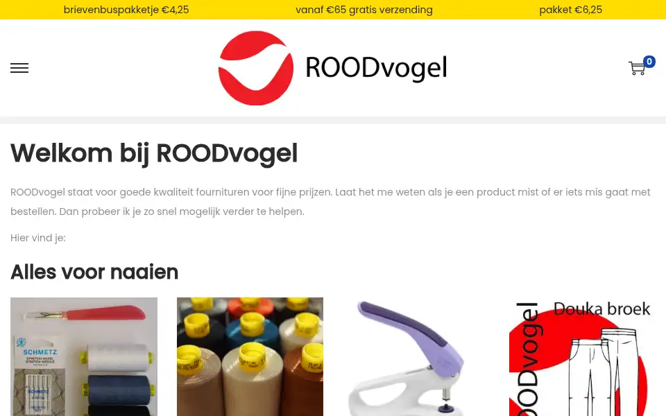 Screenshot of roodvogel.nl