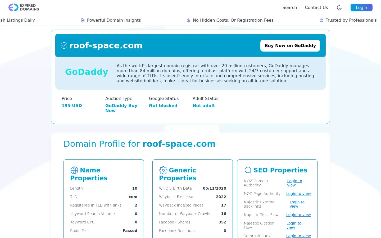 Screenshot of roof-space.com