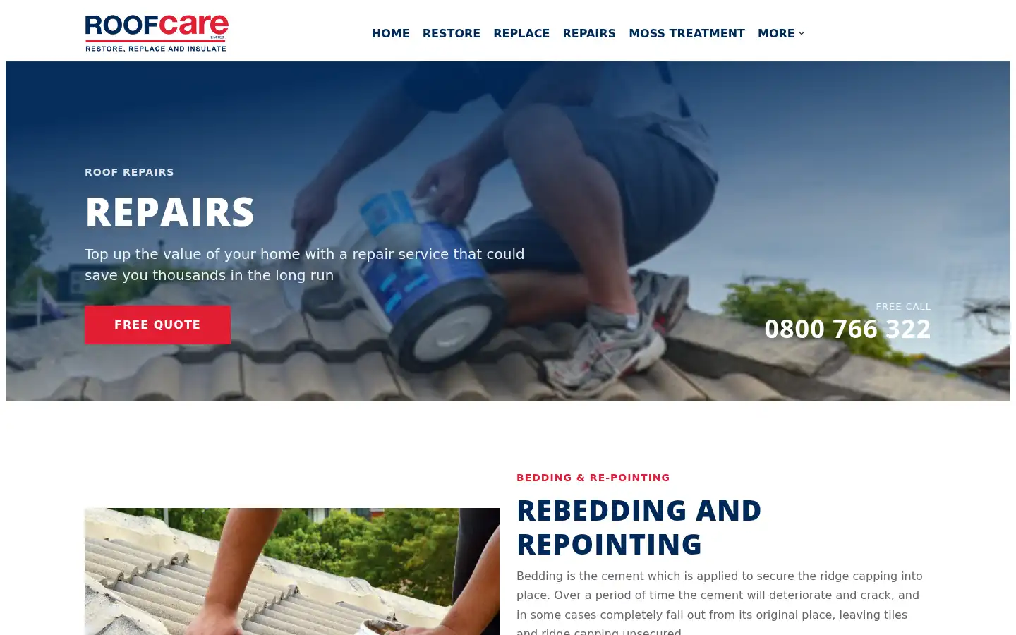 Screenshot of roofcare.co.nz