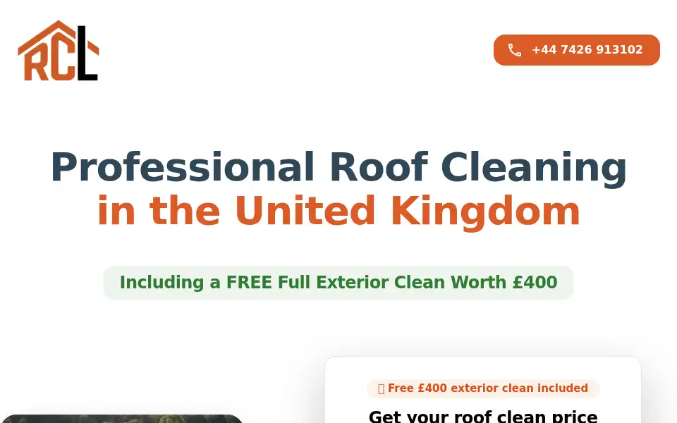 Screenshot of roofcleanlocal.co.uk