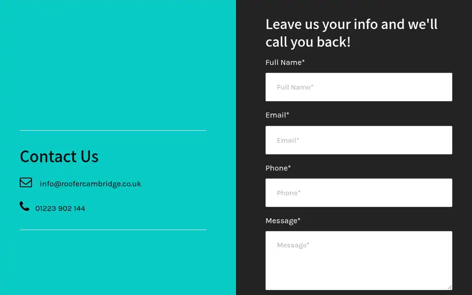 Screenshot of roofercambridge.co.uk