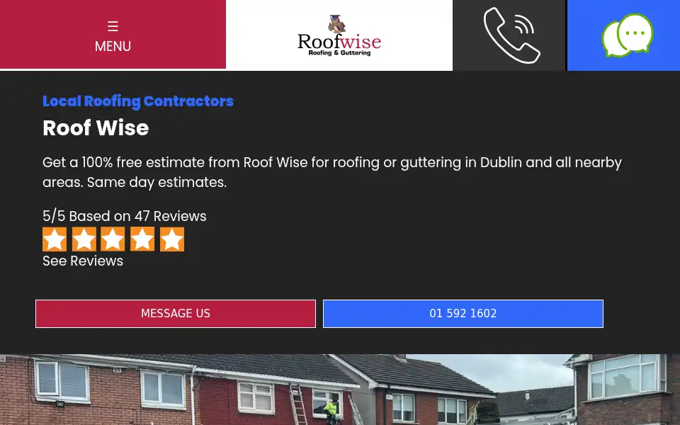Screenshot of roofwise.ie