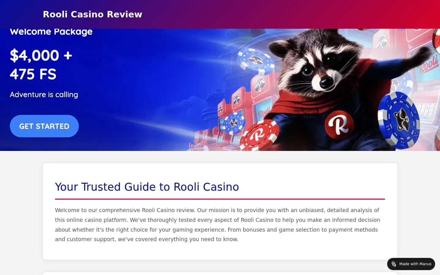 Screenshot of roolicasino.co