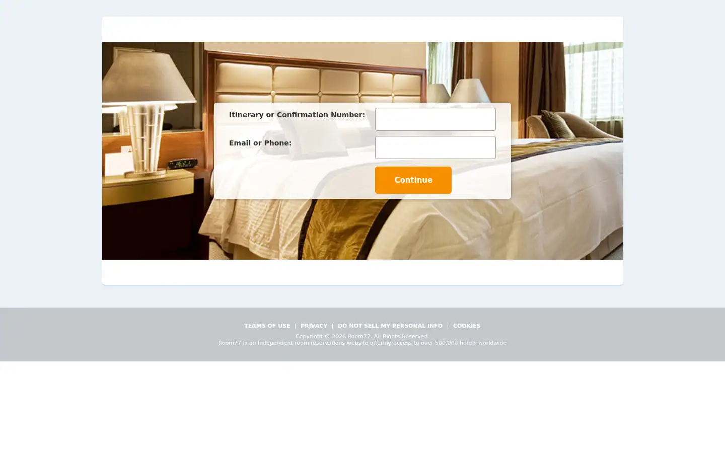 Screenshot of room77.com