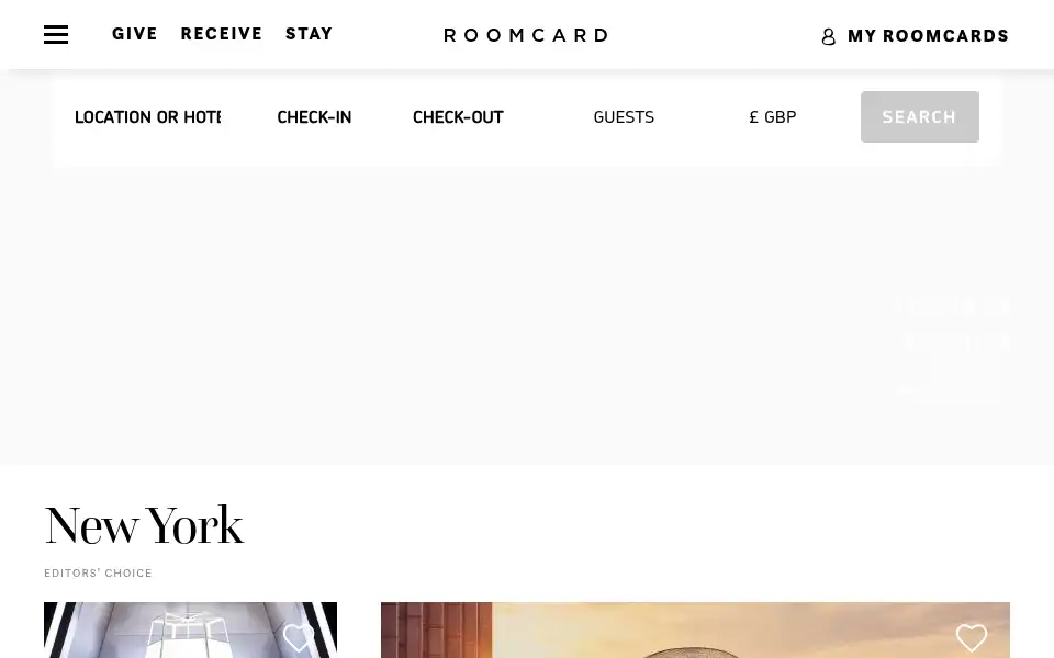 Screenshot of roomcard.com