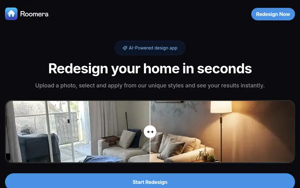 Screenshot of roomera.io