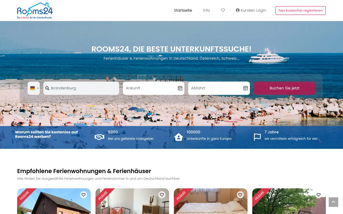 Screenshot of rooms24.de