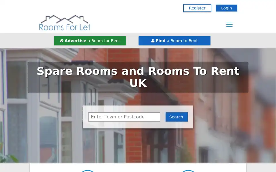 Screenshot of roomsforlet.co.uk