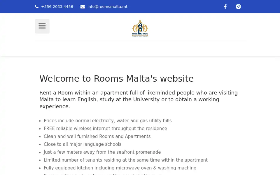 Screenshot of roomsmalta.mt
