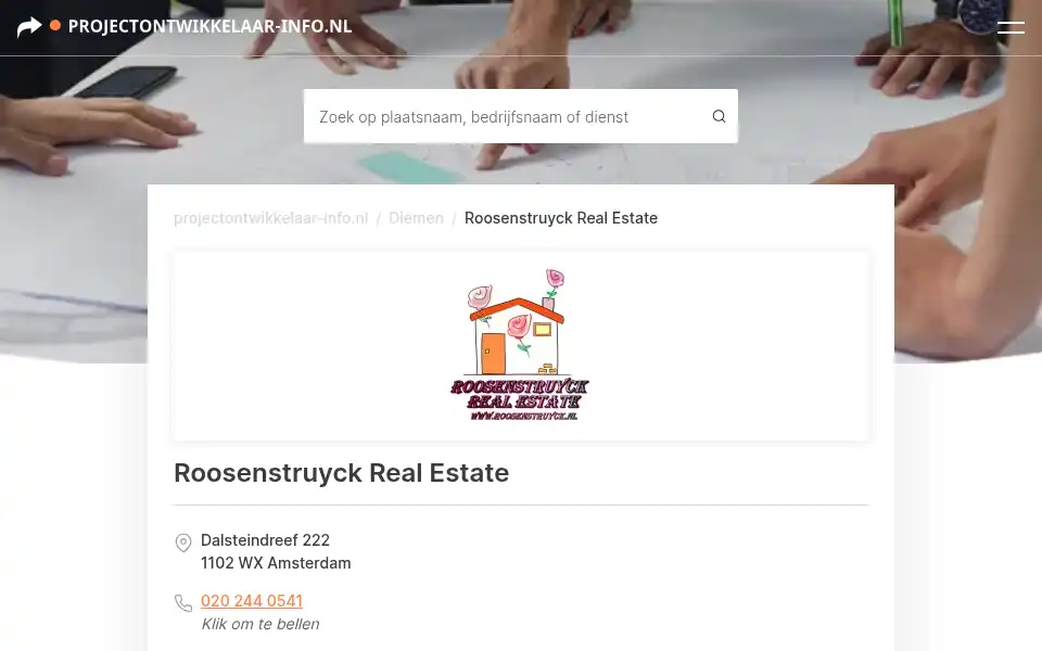 Screenshot of roosenstruyck.nl