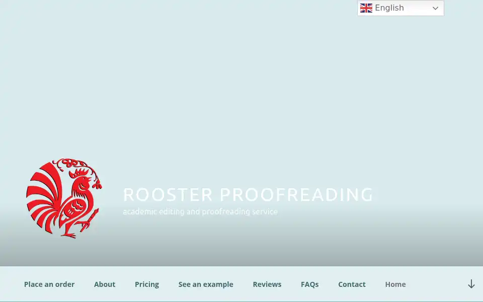 Screenshot of roosterproofreading.com