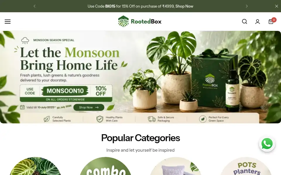 Screenshot of rootedbox.in