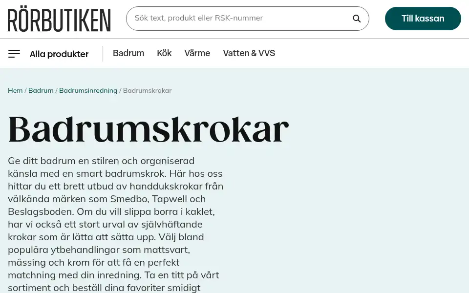 Screenshot of rorbutiken.se