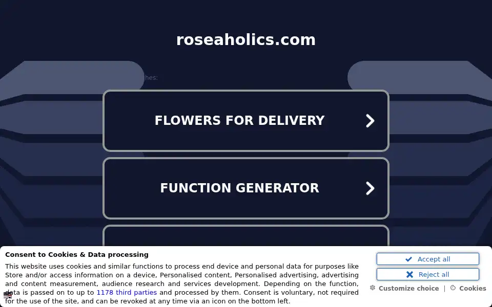 Screenshot of roseaholics.com