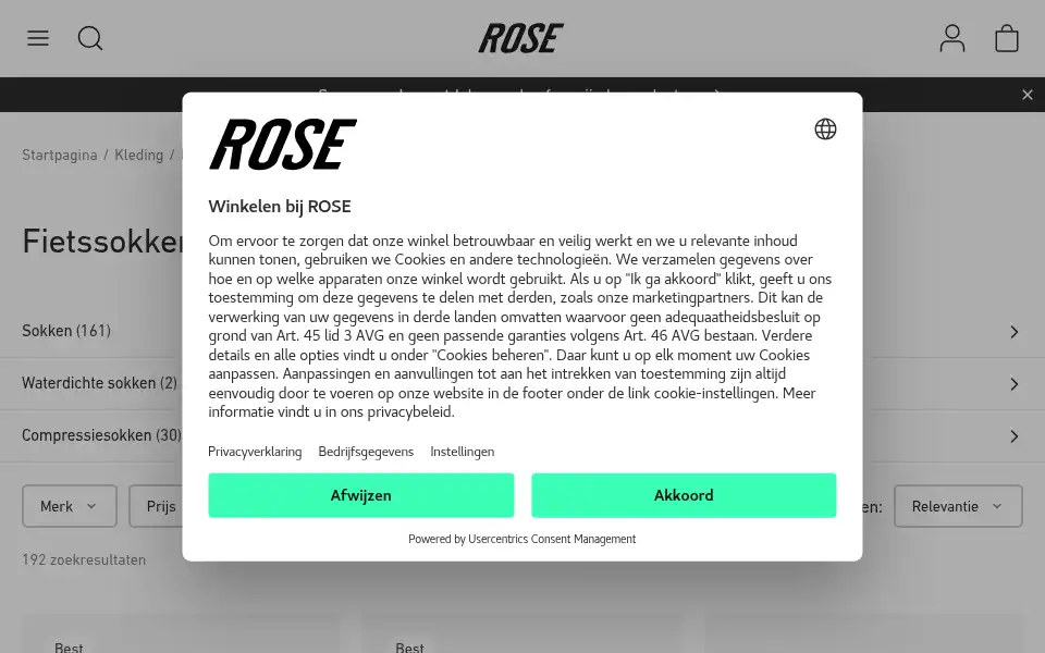 Screenshot of rosebikes.nl