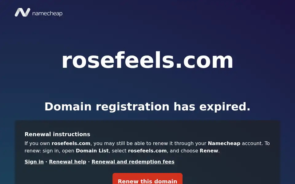 Screenshot of rosefeels.com