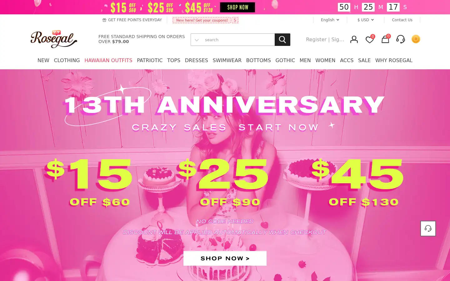 Screenshot of rosegal.com