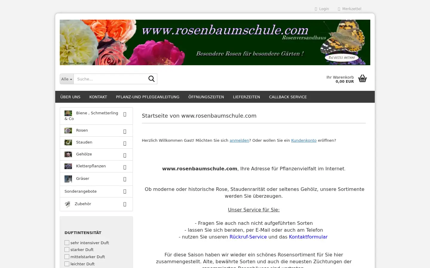 Screenshot of rosenbaumschule.com