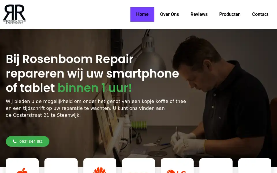Screenshot of rosenboomrepair.nl