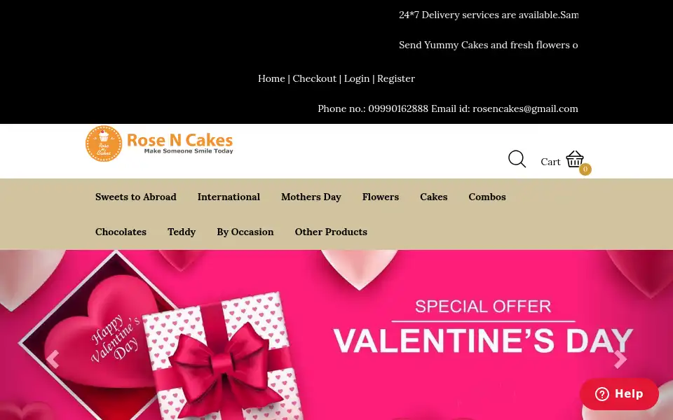 Screenshot of rosencakes.com