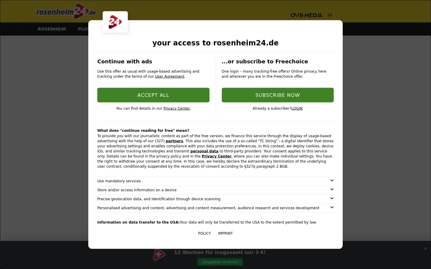 Screenshot of rosenheim24.de