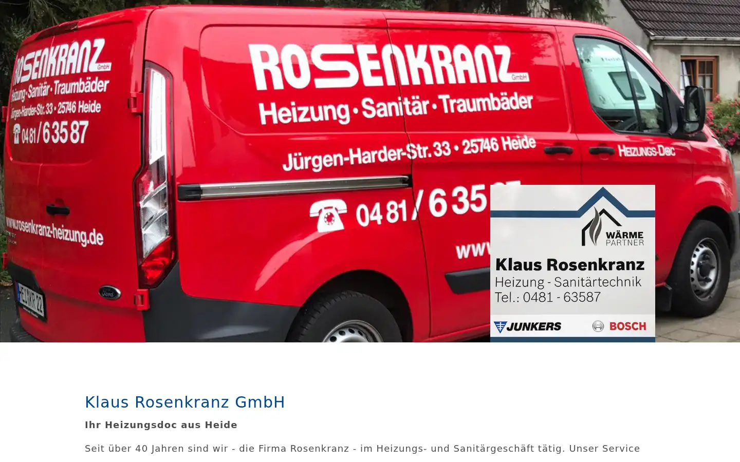 Screenshot of rosenkranz-heizung.de