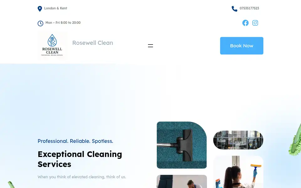Screenshot of rosewellclean.com