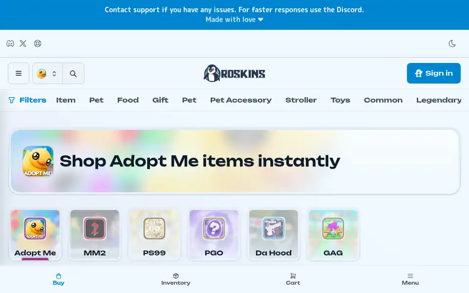 Screenshot of roskins.com