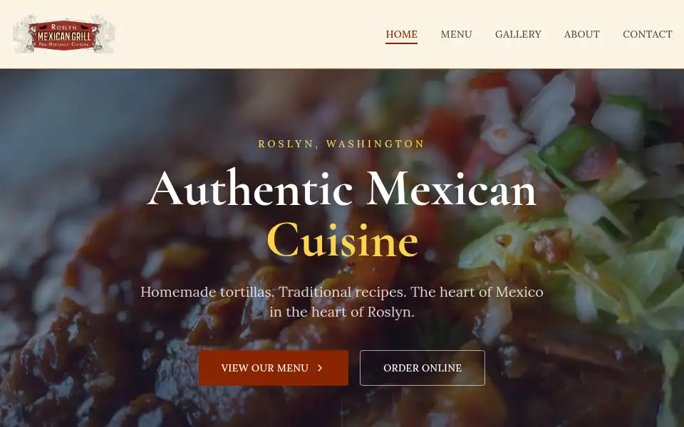 Screenshot of roslynmexicangrill.com