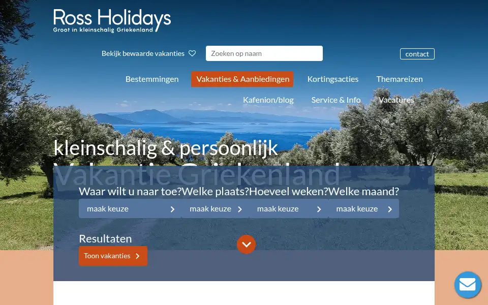 Screenshot of rossholidays.nl