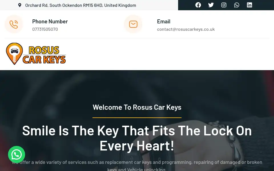 Screenshot of rosuscarkeys.co.uk