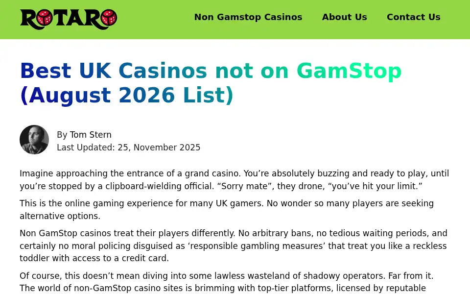 Screenshot of rotaro.co.uk
