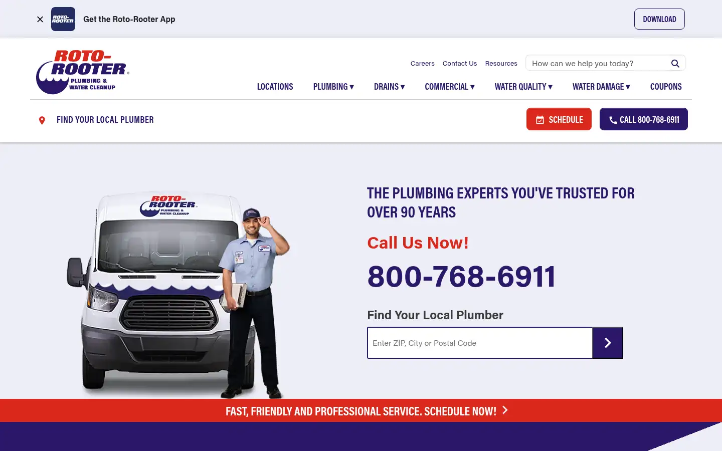 Screenshot of rotorooter.com
