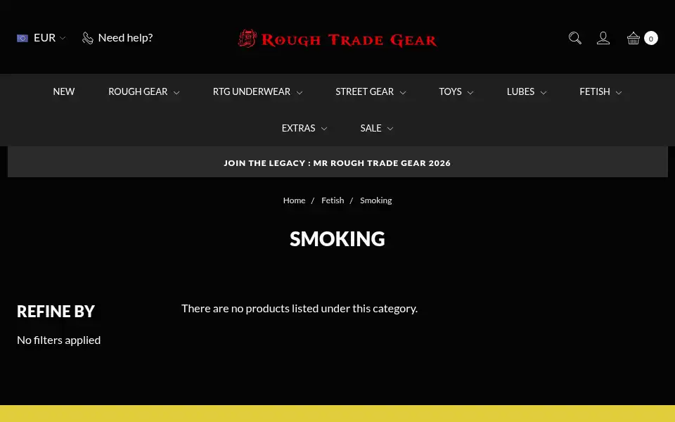 Screenshot of roughtradegear.com
